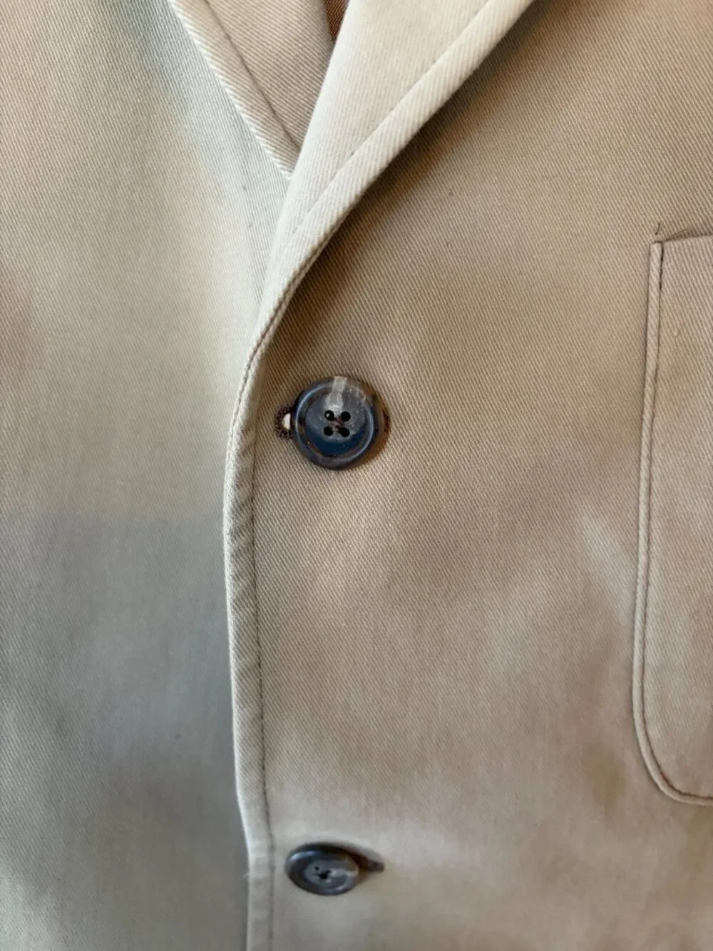 Polo Ralph Lauren men's vintage blazer large jacket khaki cotton beige tan